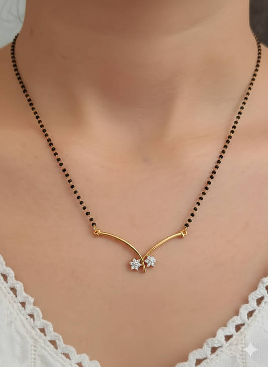 Golden Grace Floral Mangalsutra