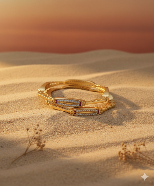 Luxury Gold-Plated Stone-Studded Designer Bangle for Women