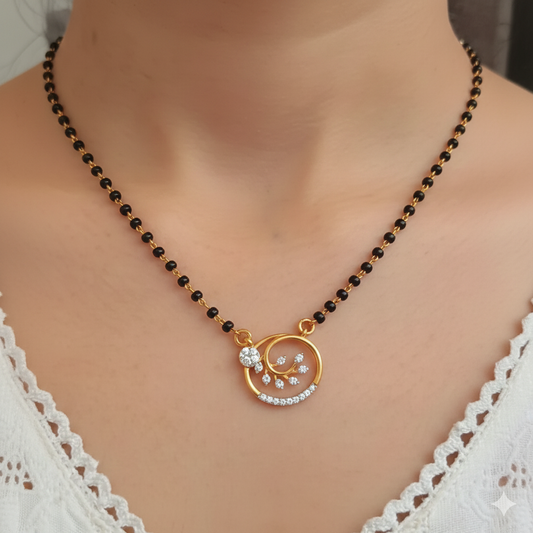 Elegant Floral Diamond Mangalsutra