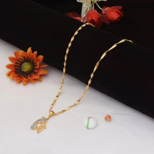 GOLD PLATED MAA ARTISANAL DESIGN CHAIN PENDANT COMBO FOR MEN