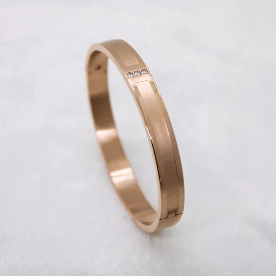 MATTE AND SHINY ROSE GOLD MEN'S BRACELET