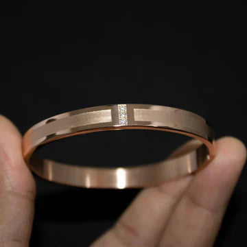 MATTE AND SHINY ROSE GOLD MEN'S BRACELET