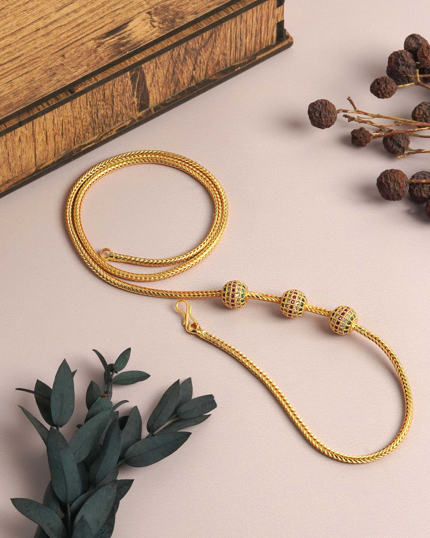 MULTI STONE BALL MUGAPPU CHAIN WITH PREMIUM QUALITY