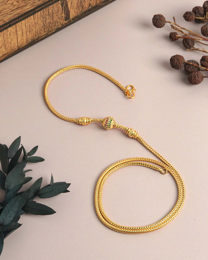WHITE STONE BALL MUGAPPU CHAIN