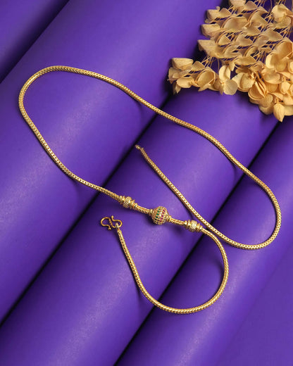 WHITE STONE BALL MUGAPPU CHAIN