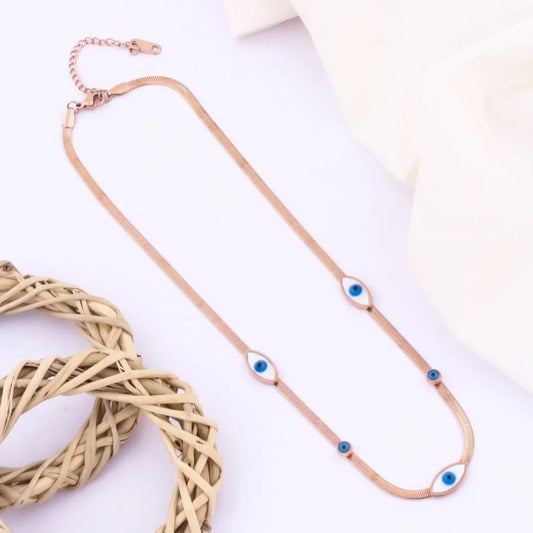 ROSE GOLD PLATED EYES PANDLE CHAIN FOR WOMEN AND GIRLS
