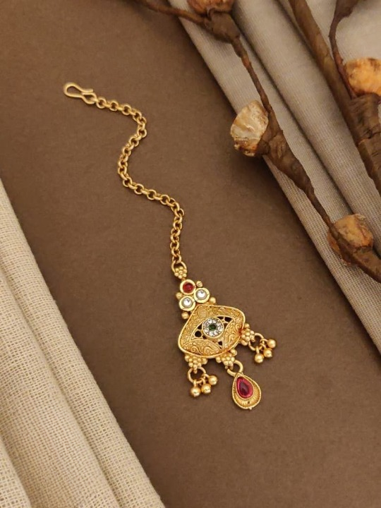 High Gold Polish Fancy Design Party wear Maang Tikka