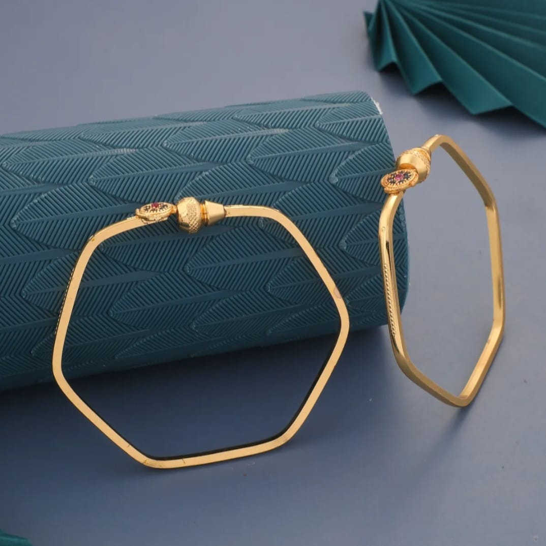 BRASS HIGH GOLD PLATED BANGLE BRACELET NECKLACE COMBO FOR WOMEN